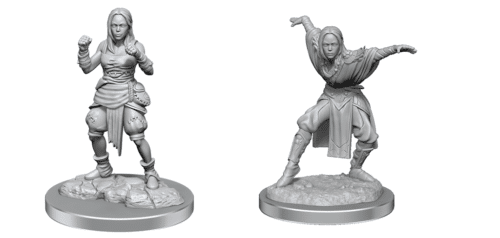 Half-Elf Monk Female - Pathfinder Unpainted Miniatures