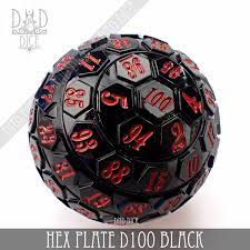 Hex Plate Black/red - D100 Single Oversize Dice