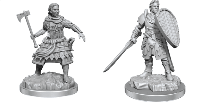 Human Fighters - D&D Unpainted Miniatures