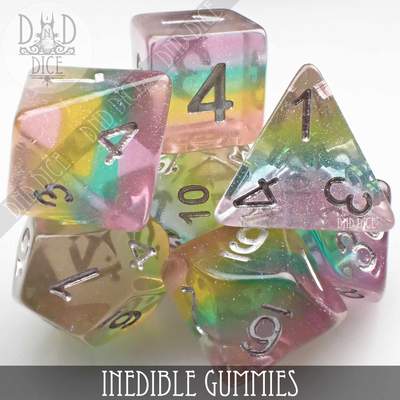 Inedible Gummies - Dice set - 7 stuks