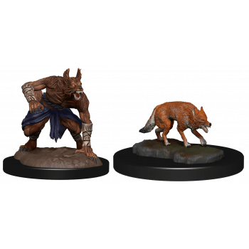 Jackalwere & Jackal - D&D Unpainted Miniatures