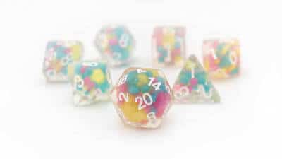 Lucky Charm Glowworm - Dice Set - 8 Stuks