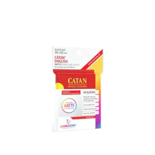 Matte Catan Sleeves - Red 56x82 mm - 60 stuks