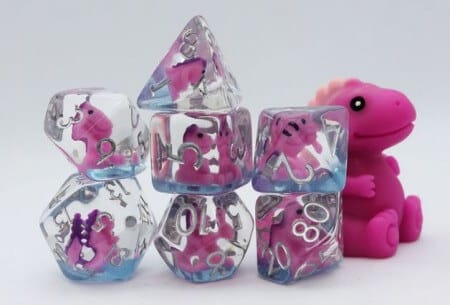 Pink T-Rex - Dice set - 7 stuks