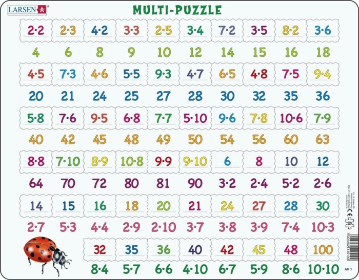 Puzzel Maxi Leren Rekenen - Vermenigvuldigen - 58 stukjes