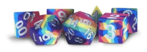 Rainbow - Rubber Sharp Edge Dice set - 7 stuks