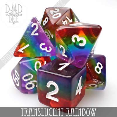 Translucent Rainbow -Dice set - 7 stuks