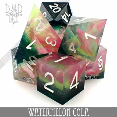 Watermelon Cola - Handmade Dice set - 7 stuks