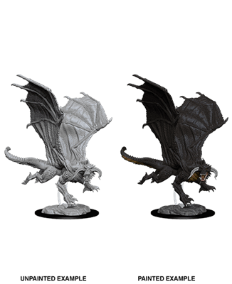 Young Black Dragon - Unpainted D&D Miniatures