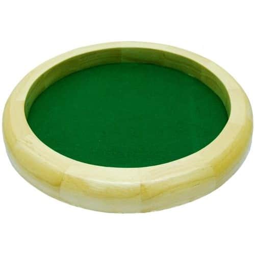 Blank Houten Dobbelpiste met Groen Vilt - 35cm