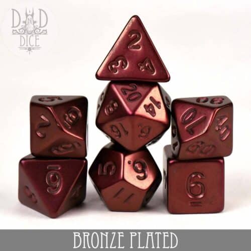 Bronze Plated - Dice set - 7 stuks