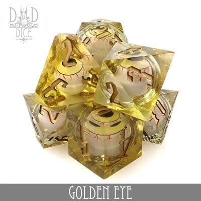 Golden Eye - Liquid Core Dice set - 7 stuks