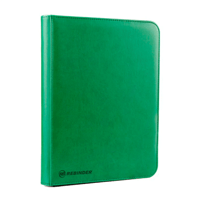 Green - Zipped 9-Pocket Toploader Binder