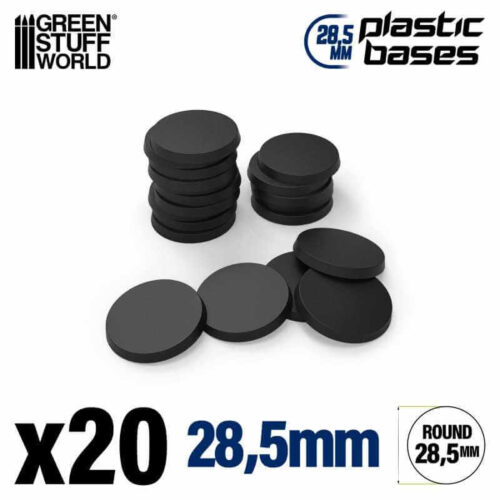 Black - Plastic Round Base 28,5mm - 20 stuks